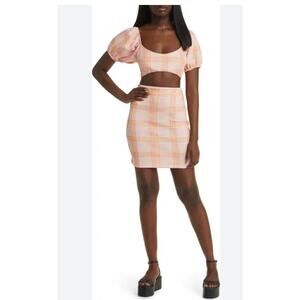 asos edition blouson sleeve midi dress in organza check ASOS EDITION blouson sleeve midi dress in organza check in khaki